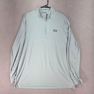 AFTCO Pullover Mens Large Green Quarter Zip Performance Fishing Shirt Sun